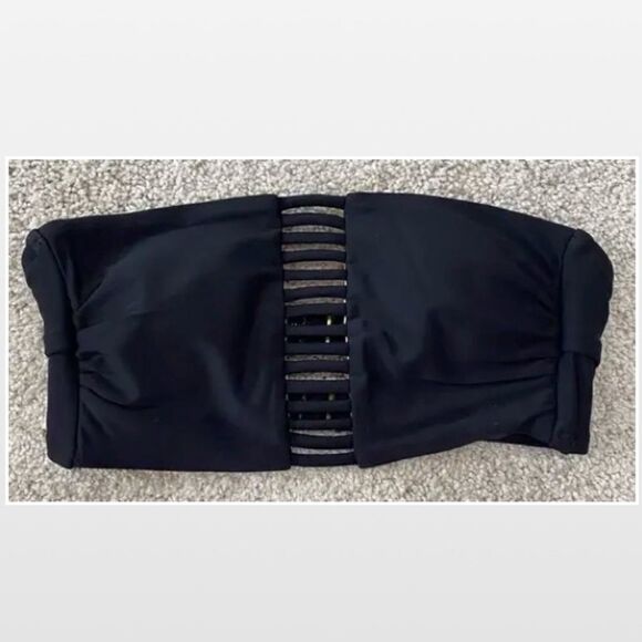 Xhilartion Swimwear Bikini Bandeau Top Womens Small Petite Black Bathing Suit - Picture 4 of 16